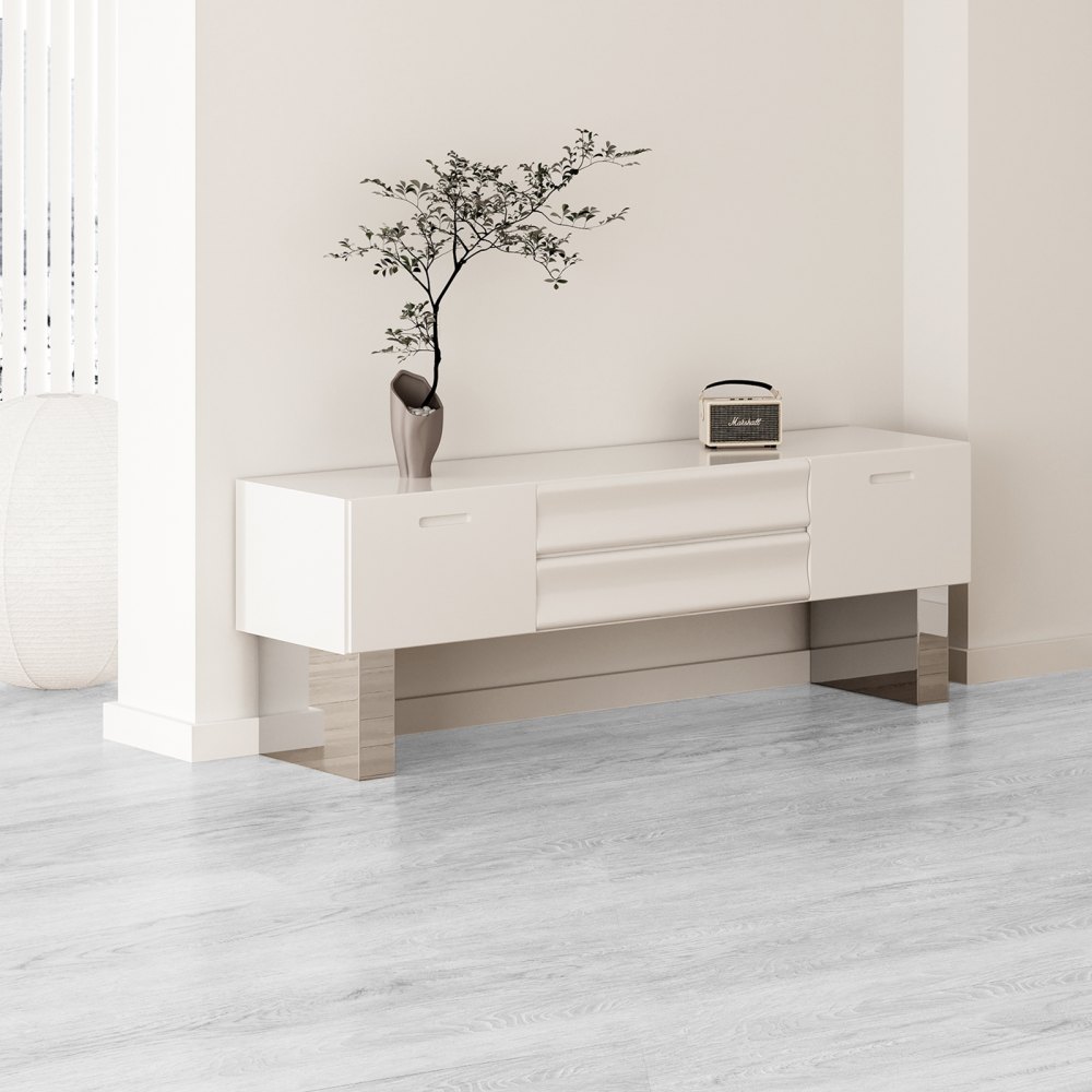 VEVOR Flooring, płytki podłogowe winylowe 1220 x 185 mm, 10 sztuk, grubość 5,5 mm, łączone, kolor drewna jasnoszary, podłogi DIY do kuchni, jadalni, sypialni i łazienki