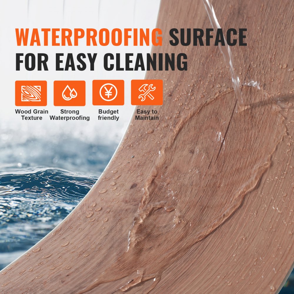 VEVOR Flooring, płytki podłogowe winylowe 1220 x 185 mm, 10 sztuk, grubość 5,5 mm, łączone, kolor drewna ciemnobrązowego, podłoga DIY do kuchni, jadalni, sypialni i łazienki