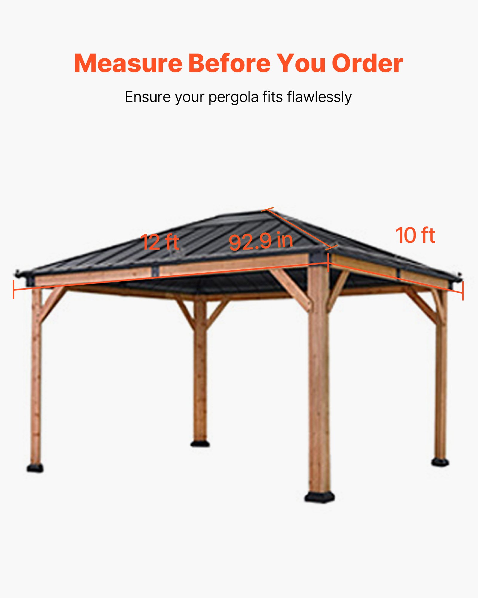 VEVOR Winter Gazebo Cover Fits 3.07 x 3.67 m Hardtop Gazebos, All-Weather Gazebo Cover with Sidewalls & Windows, High-Density PE Material, Enclosed Storage Shelter Covers, Gazebos not Included