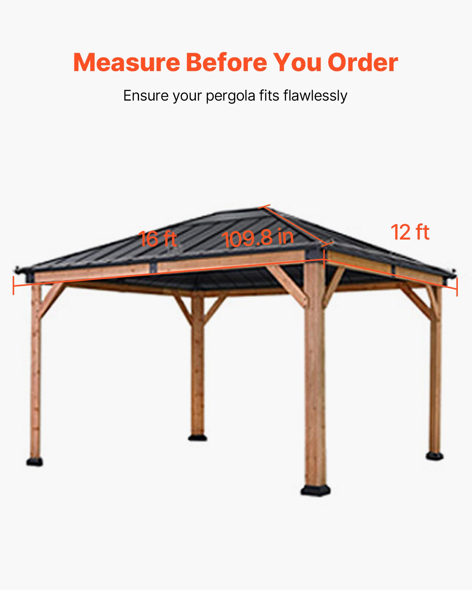 VEVOR Winter Gazebo Cover Fits 3.68 x 4.9 m Hardtop Gazebos, All-Weather Gazebo Cover with Sidewalls & Windows, High-Density PE Material, Enclosed Storage Shelter Covers, Gazebos not Included