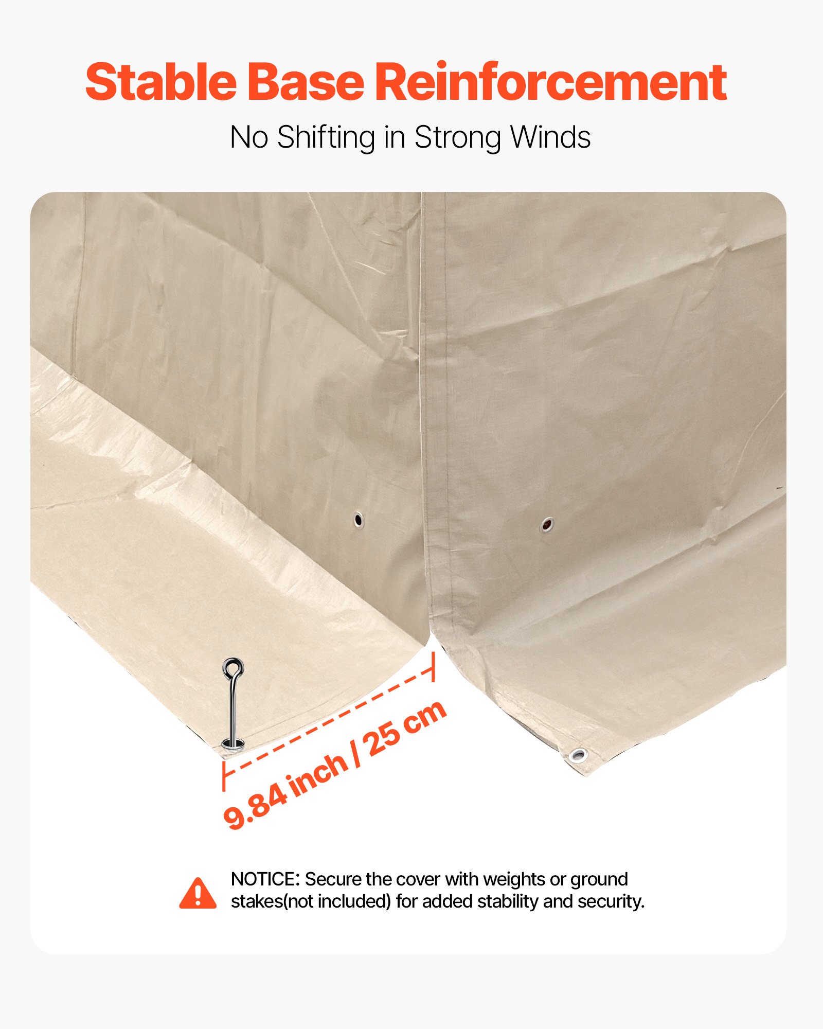 VEVOR Winter Gazebo Cover Fits 3.68 x 4.9 m Hardtop Gazebos, All-Weather Gazebo Cover with Sidewalls & Windows, High-Density PE Material, Enclosed Storage Shelter Covers, Gazebos not Included