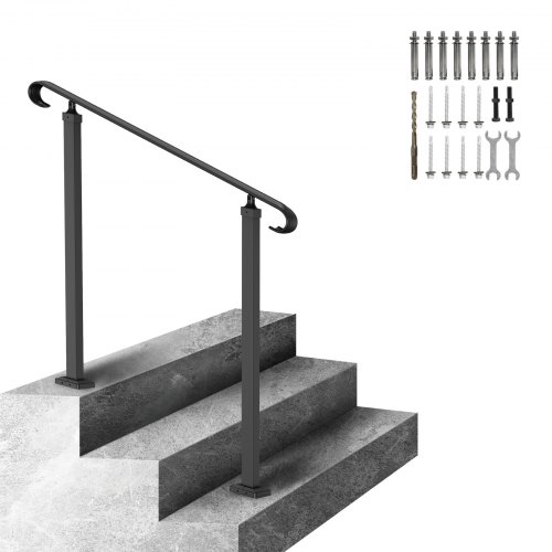 Poręcz schodowa z kutego żelaza VEVOR Balustrady schodowe Nadaje się do poręczy z regulacją 1 stopnia