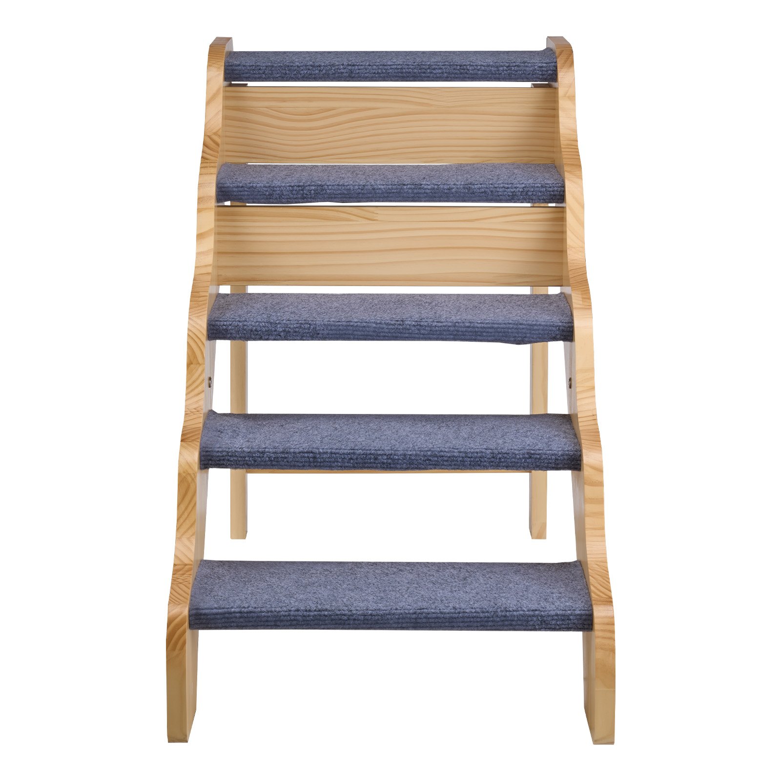 Schody dla psa VEVOR 910x430x630 mm, 5-stopniowe schody dla zwierząt, drewniane schody odpowiednie dla małych, średnich, dużych i starszych zwierząt, a także szczeniąt do 68 kg, drabinka dla psa do łóżka, sofy i samochodu