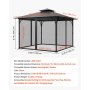 Moskitiera VEVOR do altan, zamiennik moskitiery, pasuje do altan o wymiarach 120" x 120" x 80", siatka przeciw owadom, zasłona do altan z 4 panelami, z podwójnym zamkiem błyskawicznym (TYLKO siatka)
