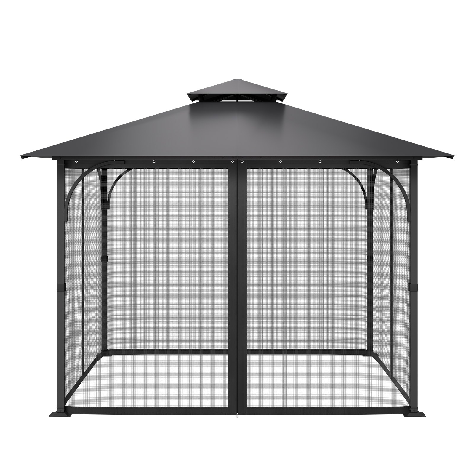 Moskitiera VEVOR do altan, zamiennik moskitiery, pasuje do altan o wymiarach 120" x 120" x 80", siatka przeciw owadom, zasłona do altan z 4 panelami, z podwójnym zamkiem błyskawicznym (TYLKO siatka)