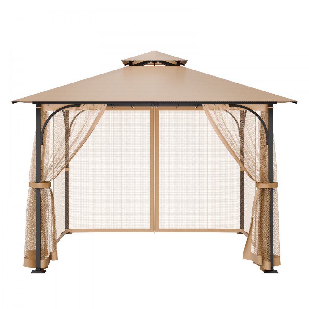 Moskitiera VEVOR do altan, zamiennik moskitiery, pasuje do altan o wymiarach 120" x 120" x 84", moskitiera, zasłona do altan z 4 panelami, z podwójnym zamkiem błyskawicznym (tylko siatka)