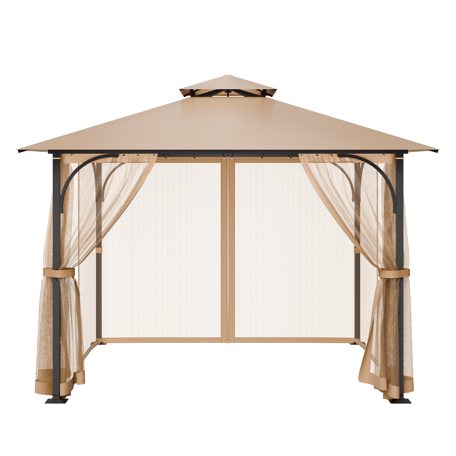 Moskitiera VEVOR do altan, zamiennik moskitiery, pasuje do altan o wymiarach 120" x 120" x 84", moskitiera, zasłona do altan z 4 panelami, z podwójnym zamkiem błyskawicznym (tylko siatka)