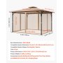 Moskitiera VEVOR do altan, zamiennik moskitiery, pasuje do altan o wymiarach 304,8 x 365,8 x 222,5 cm, ochrona przed owadami, 4-panelowa zasłona do altan bocznych, z podwójnym zamkiem błyskawicznym (tylko siatka)