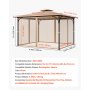 Moskitiera VEVOR do altan, pasuje do altan o wymiarach 304,8 x 365,8 x 213,4 cm, moskitiera, zasłona do altan z 4 panelami, z podwójnym zamkiem błyskawicznym (tylko siatka)