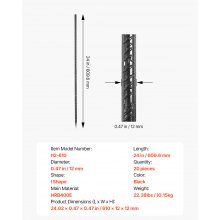 VEVOR 20 szt. kotew gruntowych typu I, gwoździ gruntowych, śledzi namiotowych 609,6 mm