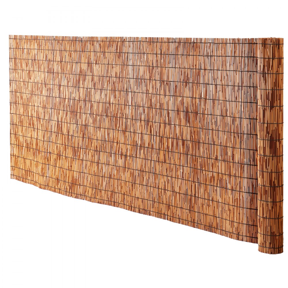 VEVOR Naturalny płot trzcinowy, 1,67 m x 5,01 m, zasłona trzcinowa, rolowany płot trzcinowy na balkon, patio, dekoracyjny płot ogrodowy, przegroda, ekran prywatności, brązowy