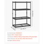 Regały magazynowe VEVOR, nośność 1096 kg, 4-poziomowy regał garażowy o dużej wytrzymałości, 508 x 1016 x 1524 mm, regulowane metalowe regały przemysłowe, regał garażowy, regał piwniczny do kuchni, magazynu, piwnicy, czarny