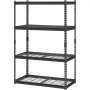 Regały magazynowe VEVOR, nośność 1096 kg, 4-poziomowy regał garażowy o dużej wytrzymałości, 508 x 1016 x 1524 mm, regulowane metalowe regały przemysłowe, regał garażowy, regał piwniczny do kuchni, magazynu, piwnicy, czarny