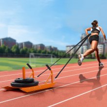 VEVOR Sanki ciężarowe Power Pull Push Sled pomarańczowe 227 kg