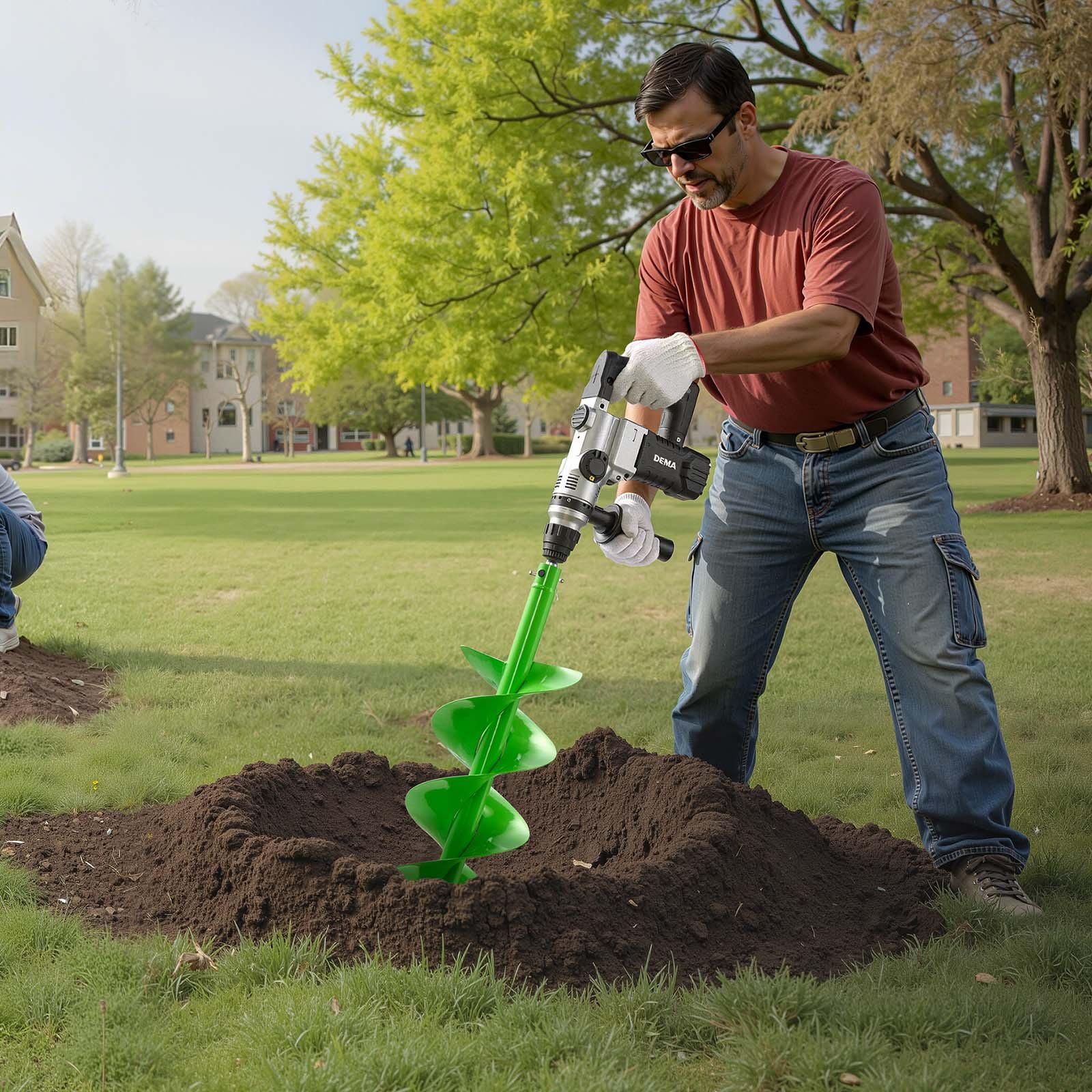 Świder ziemny VEVOR do wiertarki, wiertło ogrodowe Ø 20 x 79 cm, kompatybilne z wiertłami o średnicy wewnętrznej 20 mm, świder do słupków, wiertło do otworów w ziemi, nasadki do wierteł do słupków do ogrodzeń koparek ogrodowych