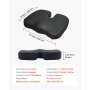 Poduszka na siedzenie VEVOR 435 x 330 x 83 mm, żel chłodzący + pianka memory foam na kość ogonową, łagodząca ucisk poduszka na siedzenie z wycięciem w kształcie litery U i zdejmowanym pokrowcem, przenośna do podróży, samochodu, biura, samolotu