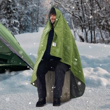 Koc kempingowy VEVOR koc podróżny 2,08x1,4 m 330GSM do podróży na zewnątrz zielony/szary