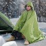 VEVOR Camping Blanket 2x1.5m, Picnic Blanket, Portable Stadium Blanket, Water & Windproof, Polyester Fleece, Ideal for Outdoor Use, Picnics, Hiking, Sporting Events, Travel, Army Green
