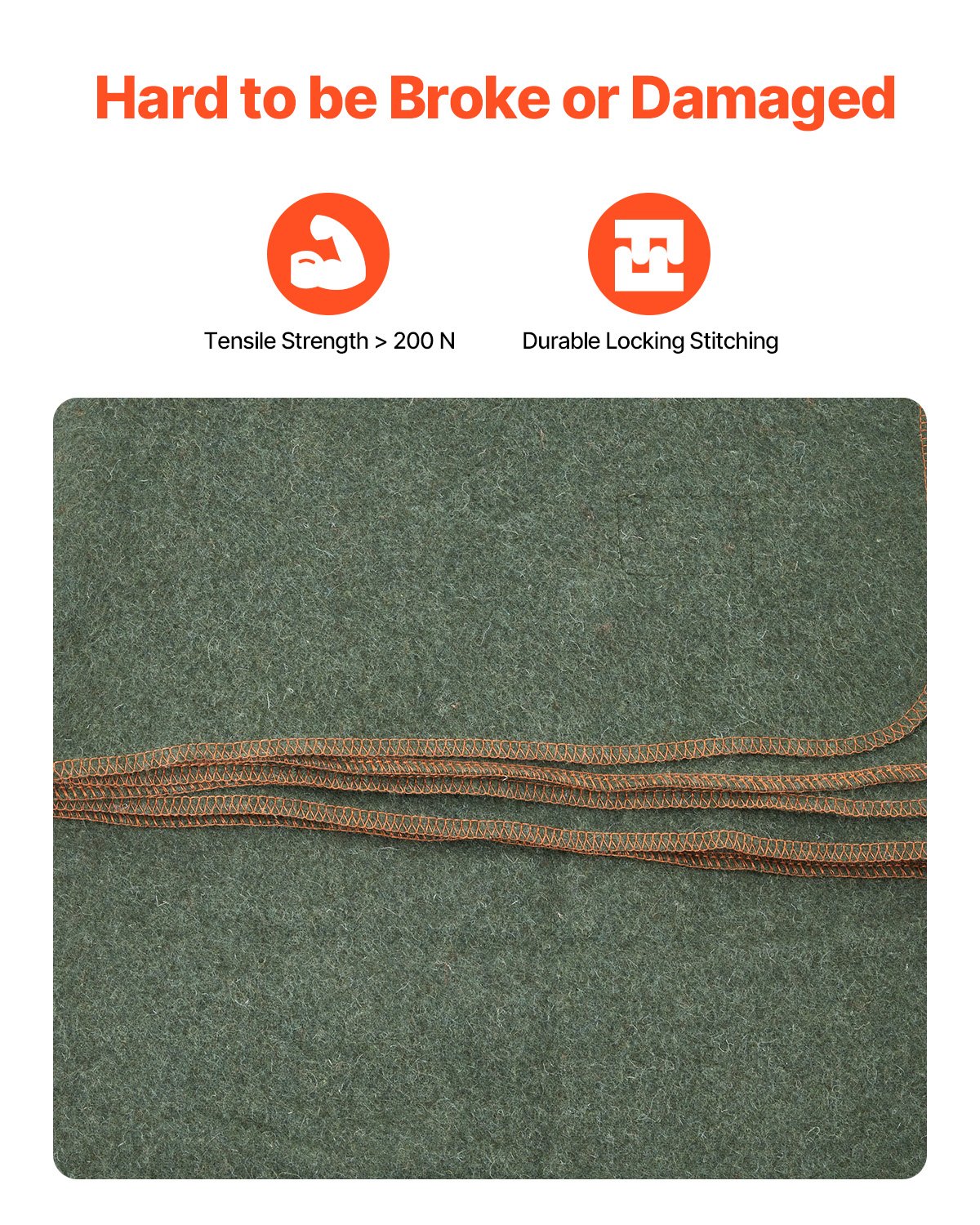 Koc kempingowy VEVOR 1,62 x 2,23 m, koc wełniany, koc stadionowy, wodoodporny i wiatroszczelny, trudnopalny, idealny na zewnątrz, pikniki, wędrówki, imprezy sportowe, podróże, (80% wełny), wielokolorowa faktura