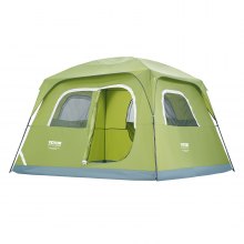 Namiot kempingowy VEVOR 6-osobowy namiot rozkładany 305x275x200cm plandeka namiotu kopułowego wykonana z dakronu 190T + rama Oxford 150D wykonana z Q235 + namiot trekkingowy z włókna szklanego namiot festiwalowy namiot z dwojgiem drzwi i trzema oknami zielony