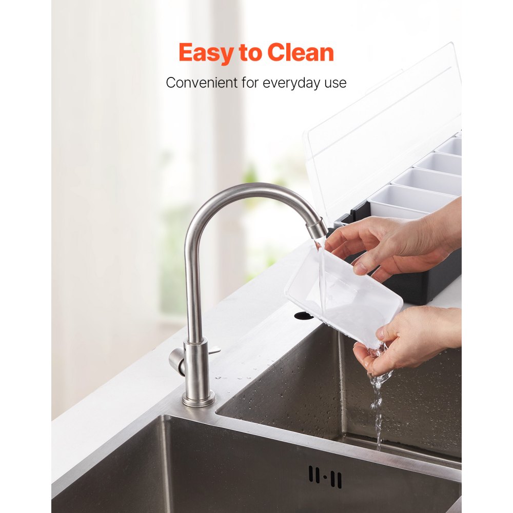 Pojemnik na przyprawy chłodnicze VEVOR Pojemnik na składniki z 6 przegródkami (500 ml x 6) Stojak ekspozycyjny z pokrywką Stacja do pizzy Stacja do dodatków do pizzy Pudełko z owocami Serwowanie tacos Sałatka owocowa