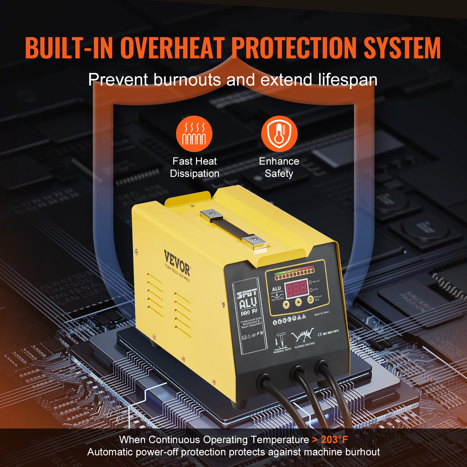 VEVOR Dent Spotter, 300 W, zestaw do naprawy wgnieceń z pistoletem na gorące powietrze, urządzenie do usuwania wgnieceń, tryb spawania automatycznego/ręcznego, zgrzewarka punktowa do karoserii samochodowych do naprawy aluminiowych elementów nadwozia