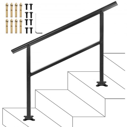 VEVOR poręcz aluminiowa schodowa Balustrady schodowe zewnętrzna poręcz wejściowa 122cm poręcz wejściowa do domu