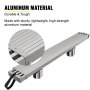 Aluminiowa deska robocza VEVOR, deska teleskopowa 1,76-2,65 m, udźwig 200 kg Aluminiowa deska przedłużająca, szerokość 325 mm, aluminiowa deska rusztowaniowa z platformą antypoślizgową, akcesoria do drabin rusztowaniowych