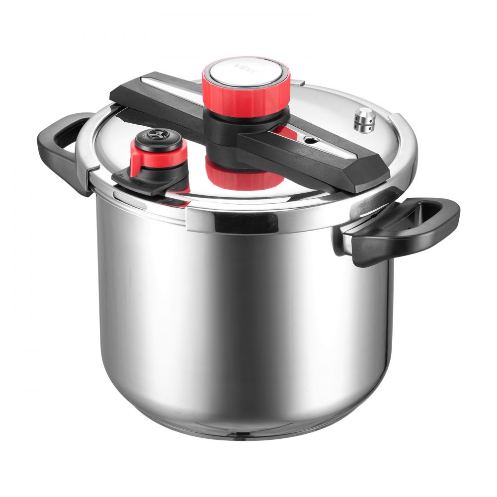 VEVOR Pressure Cooker, 11.3L Pressure Cooker Stainless Steel, Pressures Canner with Steaming Rack, Tempered Glass Lid, Three Pressures Settings for Meat, Beans, Rice, Soup, Sauces, Cook up to 100 kPa
