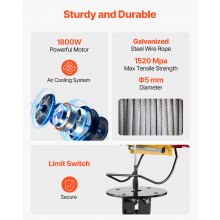 VEVOR 2 w 1 przenośny podnośnik elektryczny 1100 funtów przewodowy/bezprzewodowy pilot zdalnego sterowania