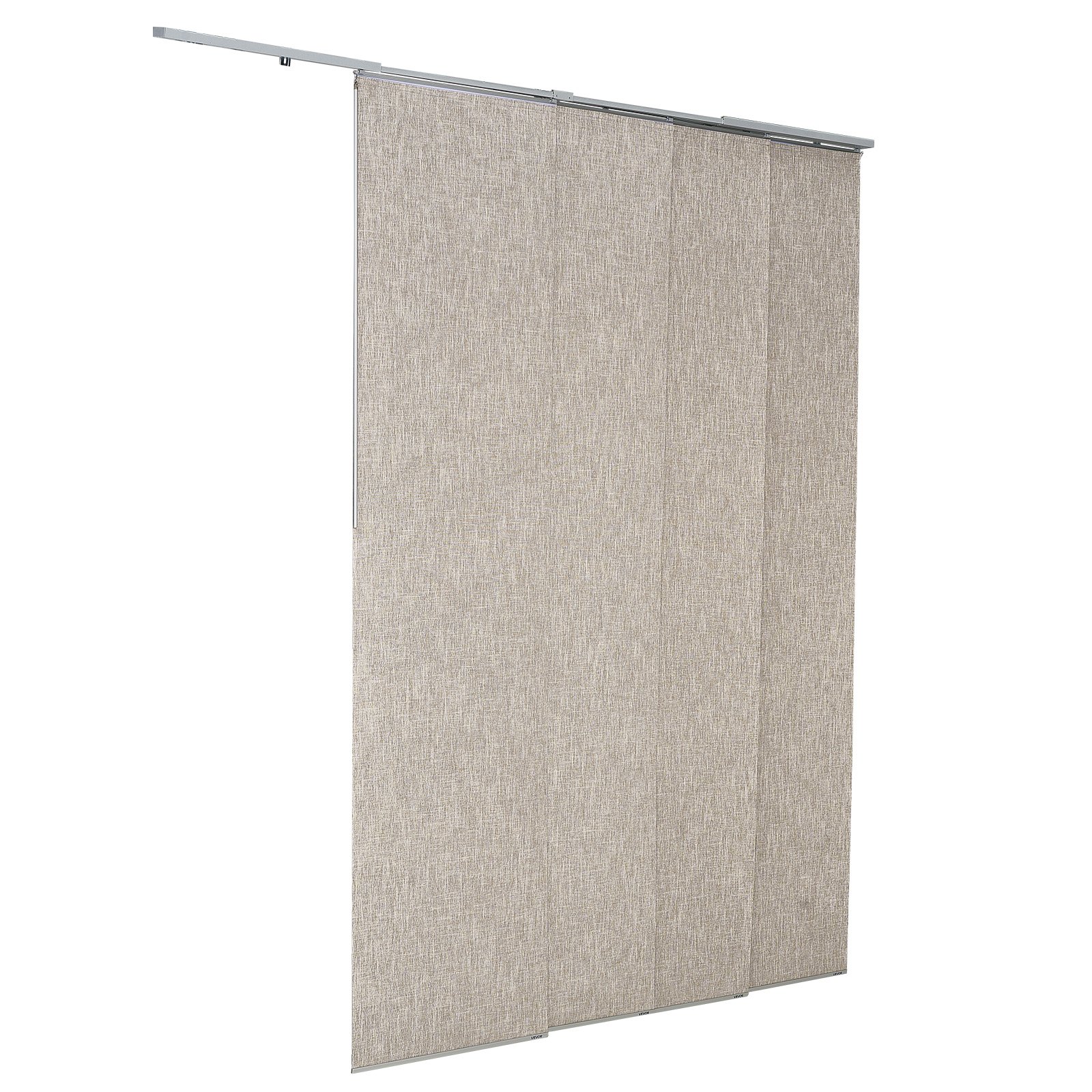 VEVOR Panel Track Blinds, Extendable Track from 116 cm to 218 cm W, Trimmable Panel Curtains Up to 243cm H, Vertical Blackout Panel Blinds for Sliding Doors, Patio Doors, Room Divider, Windows, Brown