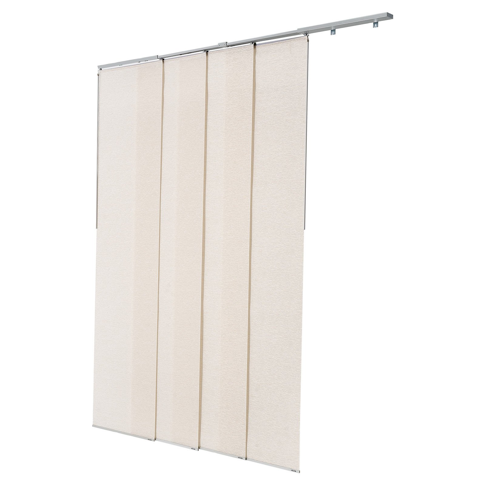 Zasłony panelowe VEVOR, rozsuwana szyna od 116 cm do 218 cm (szer.), docinane zasłony panelowe do 243 cm (wys.), regulowane zasłony przesuwne do drzwi tarasowych, jasnobrązowe
