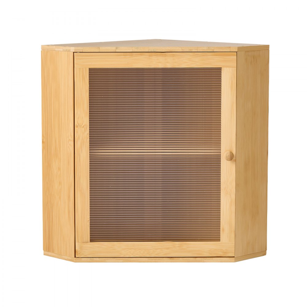 VEVOR Narożny pojemnik na chleb, 2 poziomy, okienko akrylowe, 321 x 321 x 427 mm, drewno bambusowe, idealny do bajgli, muffinów i domowego pieczywa, zamknięcie magnetyczne i 3-poziomowa półka o regulowanej wysokości, wentylowany
