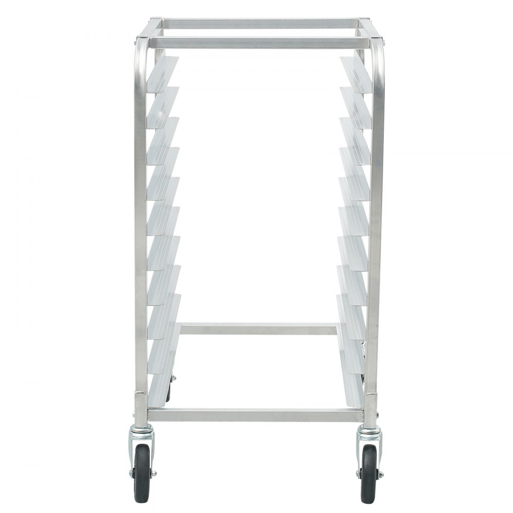 VEVOR 10-poziomowy stojak komercyjny do piekarni z kołami hamulcowymi, aluminiowy wózek do przechowywania, nośność do wypieku chleba 240 kg, 660 x 515 x 985 mm, do piekarni i barów przekąskowych