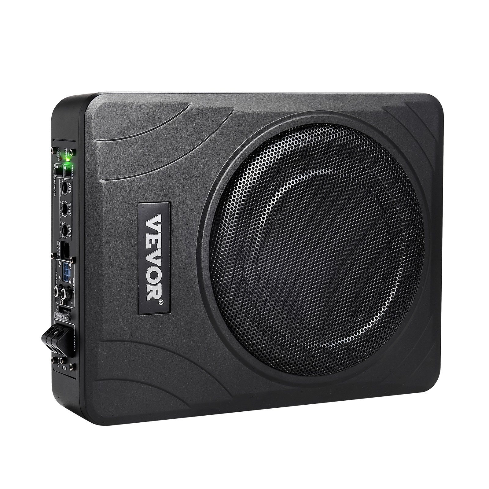 VEVOR Subwoofer samochodowy pod siedzenie 300 W, smukły, z zasilaczem, podsystemem ze wzmacniaczem, wejściem wysokiego/niskiego poziomu i regulacją głośności do SUV-ów, ciężarówek i kamperów