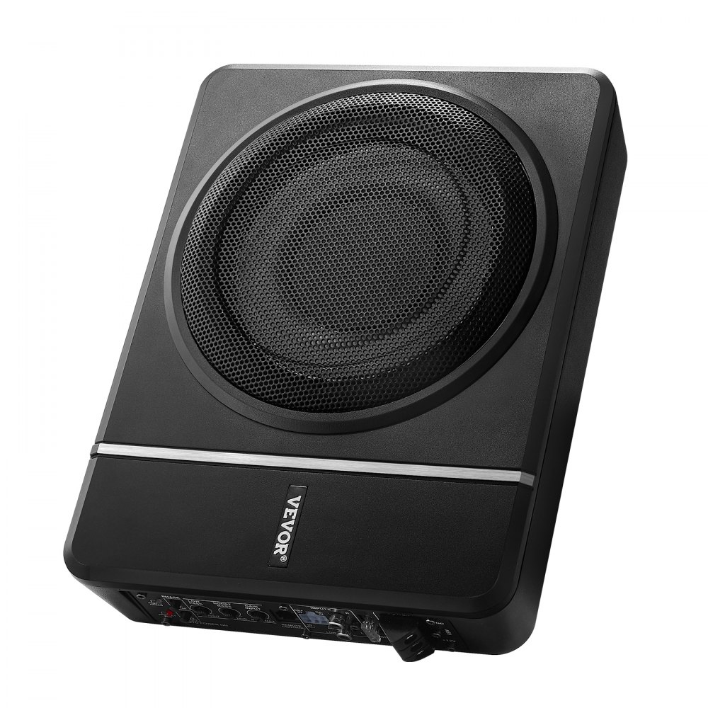VEVOR Under-Seat Car Subwoofer 120W RMS Rated Power Car Subwoofer with Power Supply, Subsystem with Built-in Amplifier, High/Low Level Input and Volume Control for SUVs, Trucks, and Motorhomes