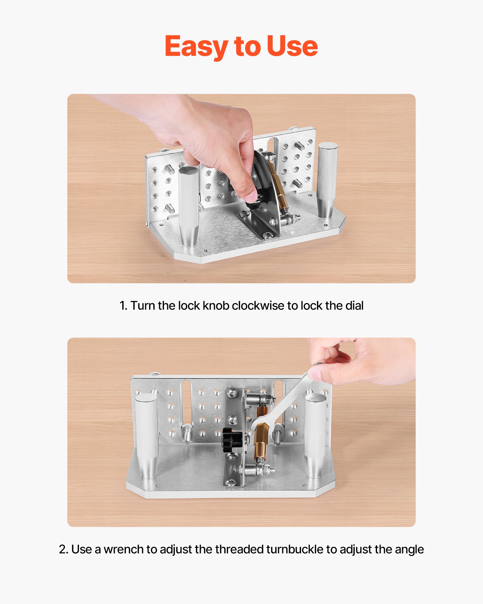 Ostrzałka do szlifierek taśmowych VEVOR, stop aluminium, regulowana w zakresie 85°-115°, z 2 uchwytami, ostrzałka do noży, kompatybilna ze szlifierkami taśmowymi, szlifierkami stołowymi, temperówkami, szlifierkami taśmowymi