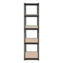 VEVOR Workshop Shelving Unit, 907 kg, 5-Tier Garage Storage Shelving Unit, 406x813x1596 mm, Boltless Shelving Unit, Heavy-Duty Shelving Unit, Metal Shelving for Garages, All-Purpose Shelving Unit, Ideal for Kitchen, Warehouse, Basement, Black