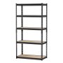 VEVOR Workshop Shelving Unit, 907 kg, 5-Tier Garage Storage Shelving Unit, 406x813x1596 mm, Boltless Shelving Unit, Heavy-Duty Shelving Unit, Metal Shelving for Garages, All-Purpose Shelving Unit, Ideal for Kitchen, Warehouse, Basement, Black