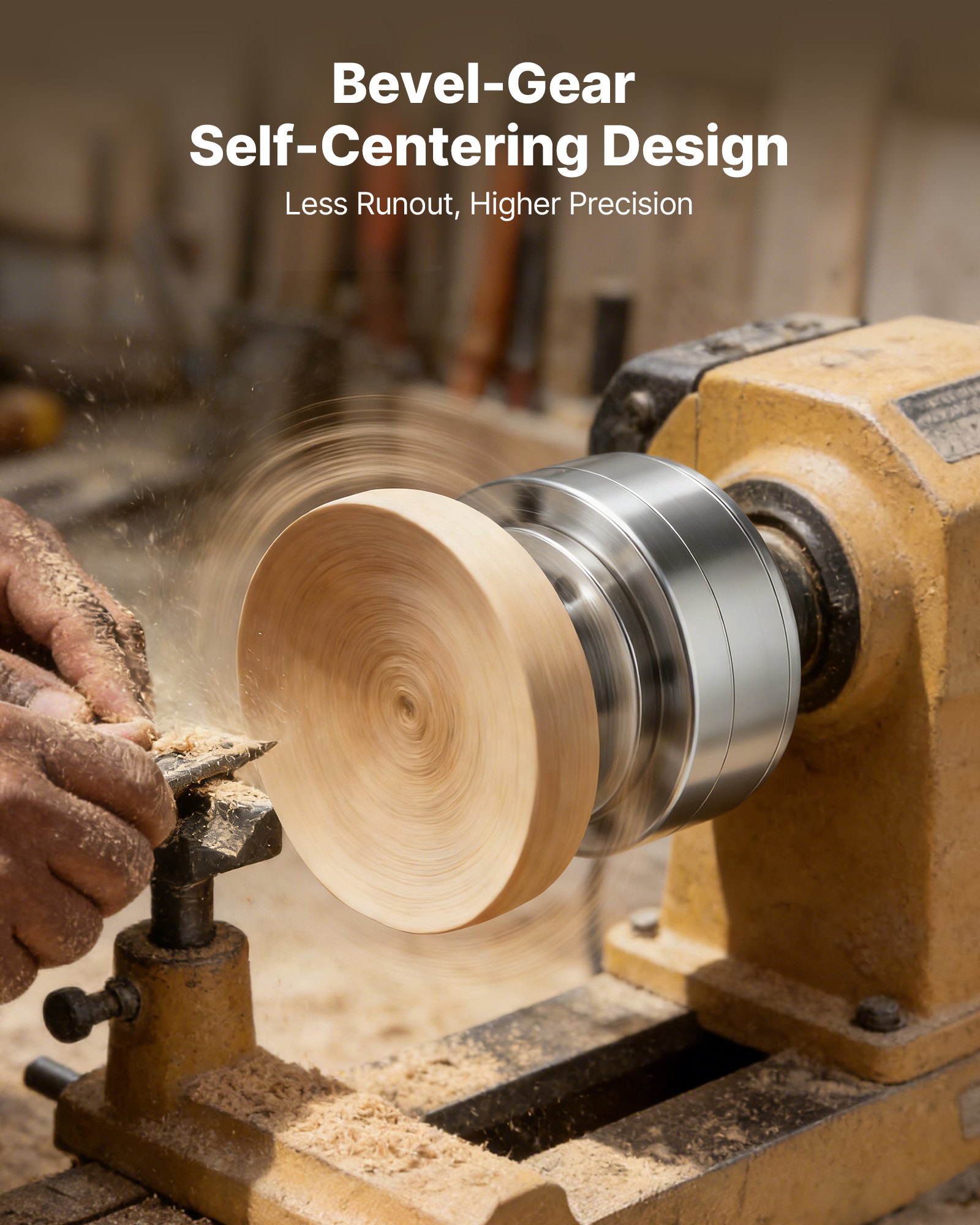 Uchwyt tokarski VEVOR 4-calowy, 4-szczękowy uchwyt centrujący z gwintem 1-calowym x 8 TPI i adapterem, z okrągłymi i stopniowanymi szczękami, stal o wysokiej wytrzymałości, powierzchnia niklowana, rozpieracze i zaciski do tokarek