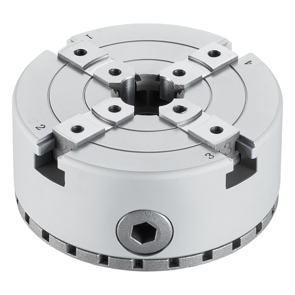 VEVOR Uchwyt tokarski KP965 5 typów szczęk Uchwyt szczękowy φ96 mm wykonany z 45# Zakres mocowania 32-70 mm Gwint wewnętrzny uchwytu M33 x 3,5 TPI Uchwyt tokarski Uchwyt tokarski