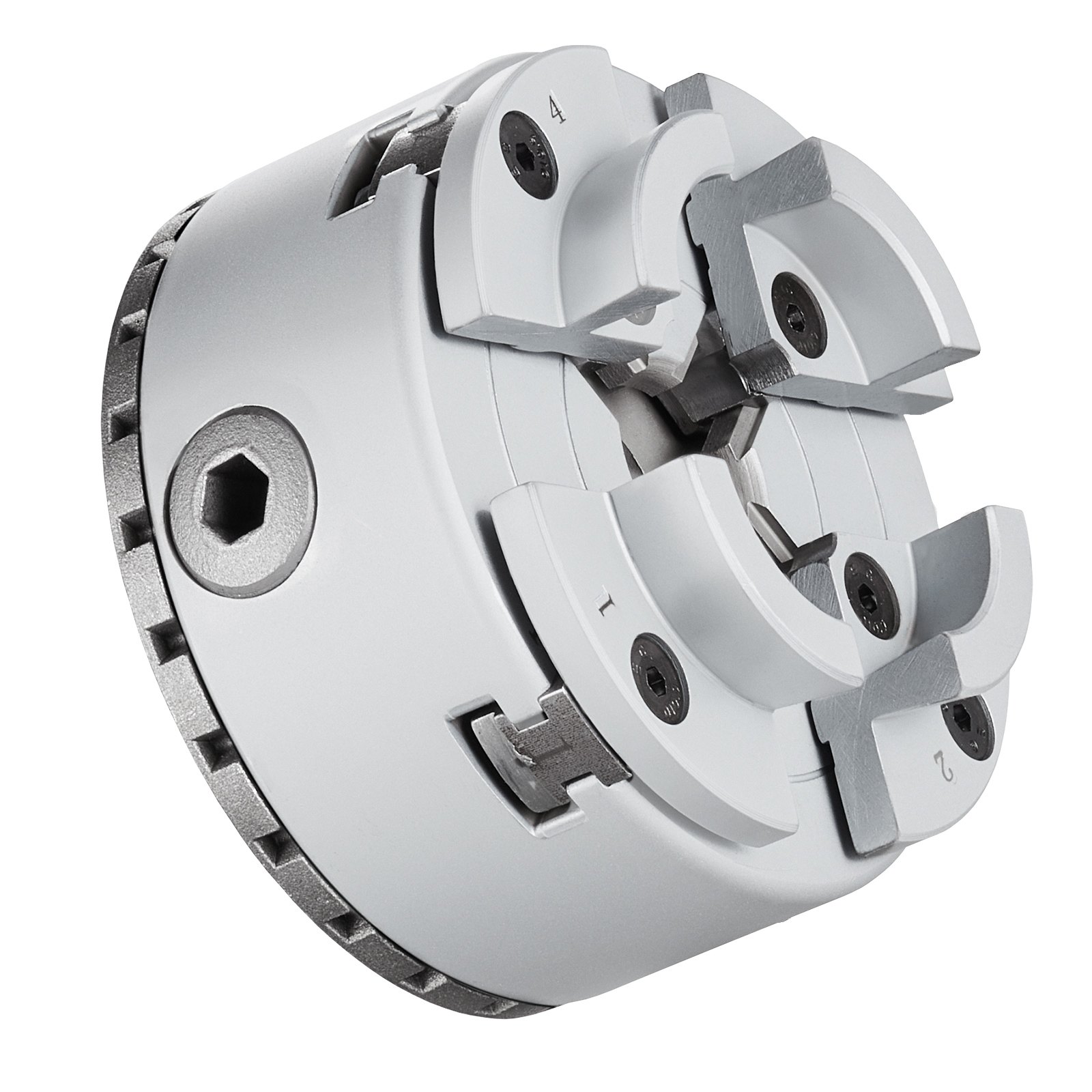 VEVOR Uchwyt tokarski KP965 5 typów szczęk Uchwyt szczękowy φ96 mm wykonany z 45# Zakres mocowania 32-70 mm Gwint wewnętrzny uchwytu M33 x 3,5 TPI Uchwyt tokarski Uchwyt tokarski