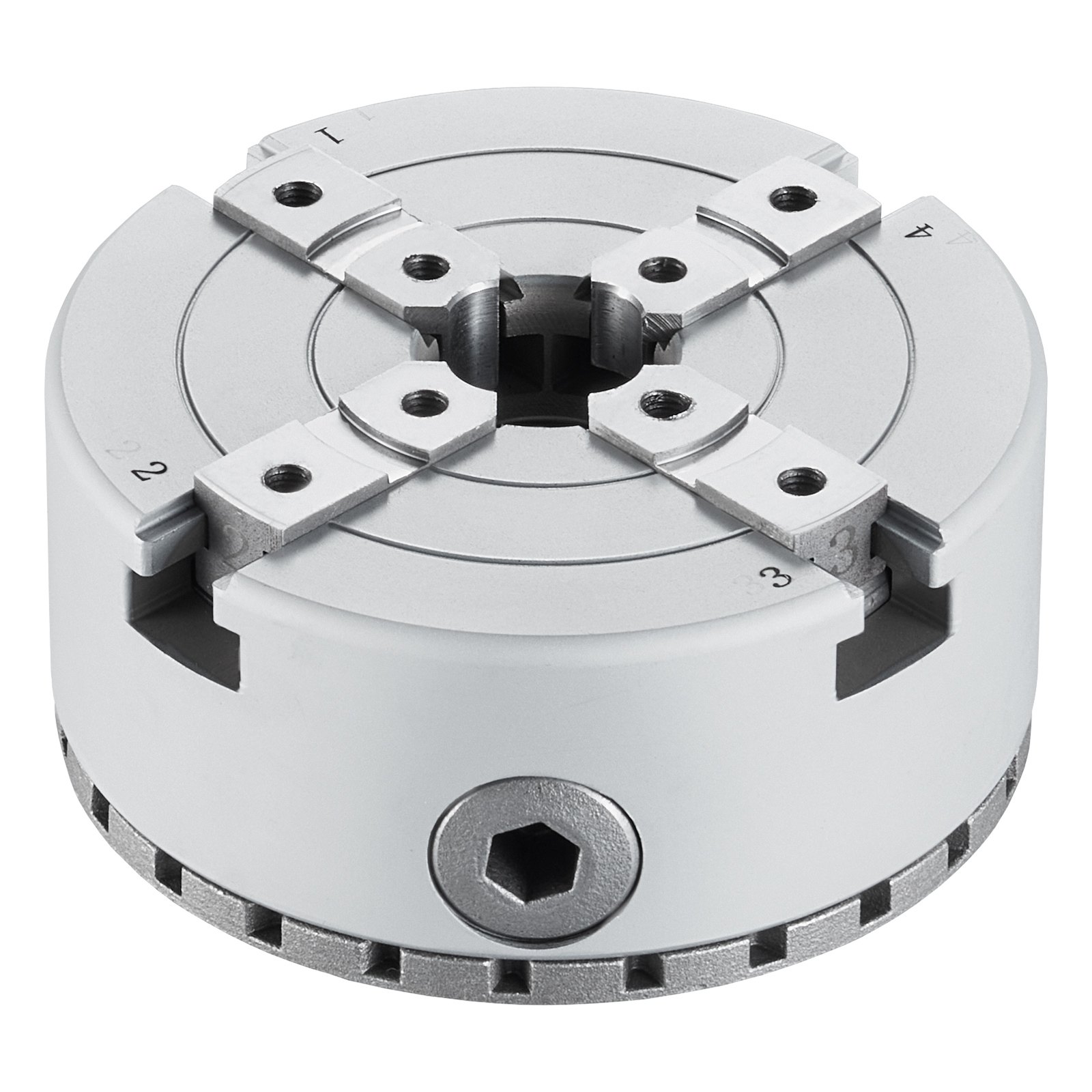 VEVOR Uchwyt tokarski KP965 5 typów szczęk Uchwyt szczękowy φ96 mm wykonany z 45# Zakres mocowania 32-70 mm Gwint wewnętrzny uchwytu M33 x 3,5 TPI Uchwyt tokarski Uchwyt tokarski