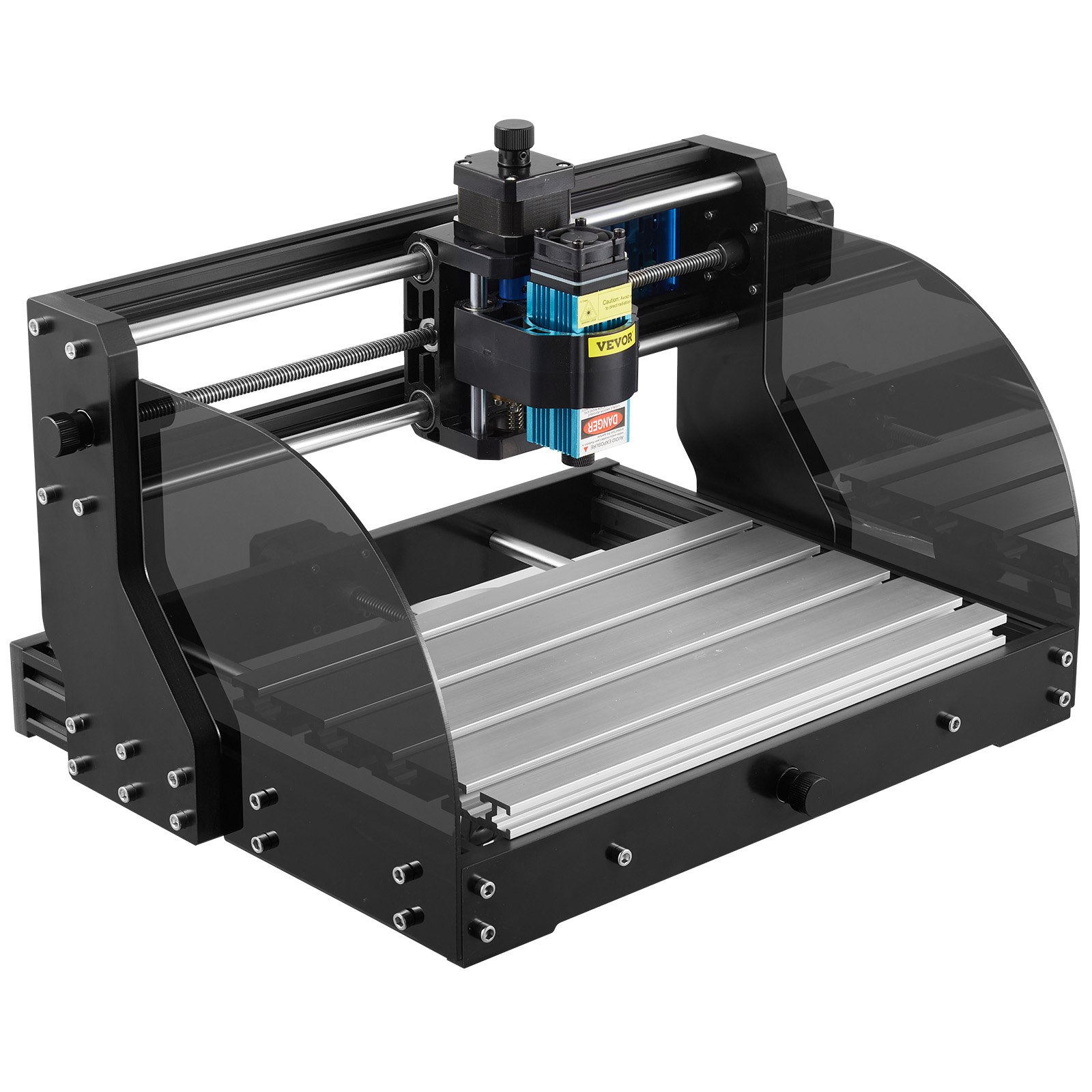 VEVOR tokarka 3018 Pro z 3-osiowym sterowaniem GRBL o prędkości obrotowej 10000 obr./min, tokarka do drewna DC 24 V 5 A z profilu aluminiowego i bakelitu, grawerka CNC, grawerka laserowa, wymiary 300 x 180 x 45 mm