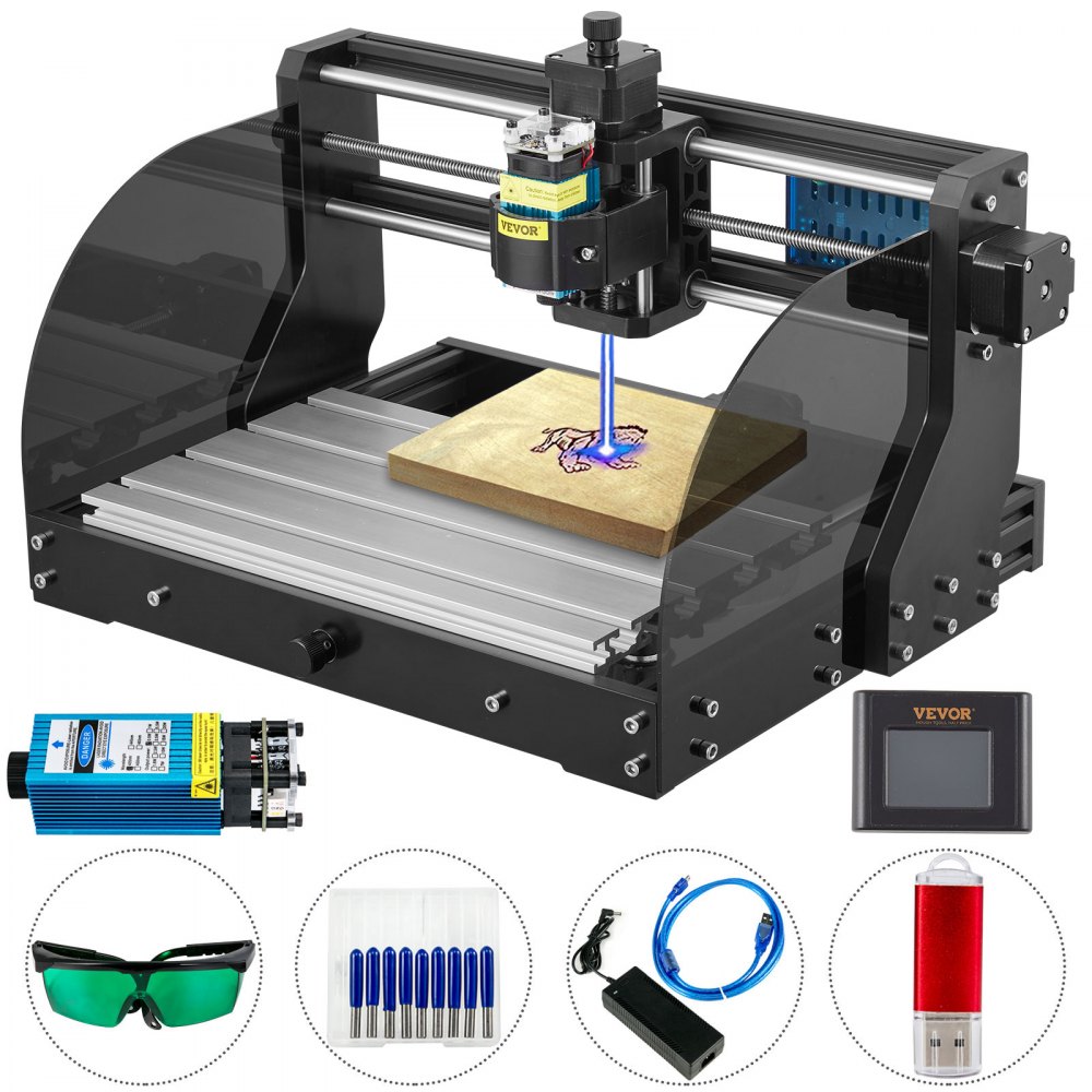 VEVOR Frezarka CNC 3018 Pro Max 10000 obr./min grawerka GRBL+Offline Control 500mW