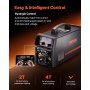 Spawarka VEVOR MIG, synergiczna spawarka MIG 200 A, 4 w 1, spawarka wieloprocesowa MIG/spawarka rdzeniowa MIG/Stick/Lift TIG z technologią inwertorową IGBT i wyświetlaczem LCD