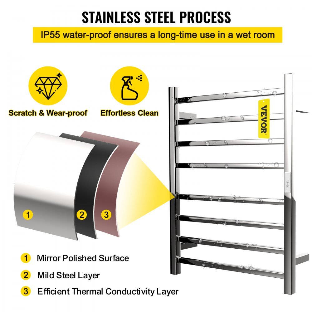 VEVOR grzejnik łazienkowy grzejnik do ręczników grzejnik do ręczników 800x600x122mm