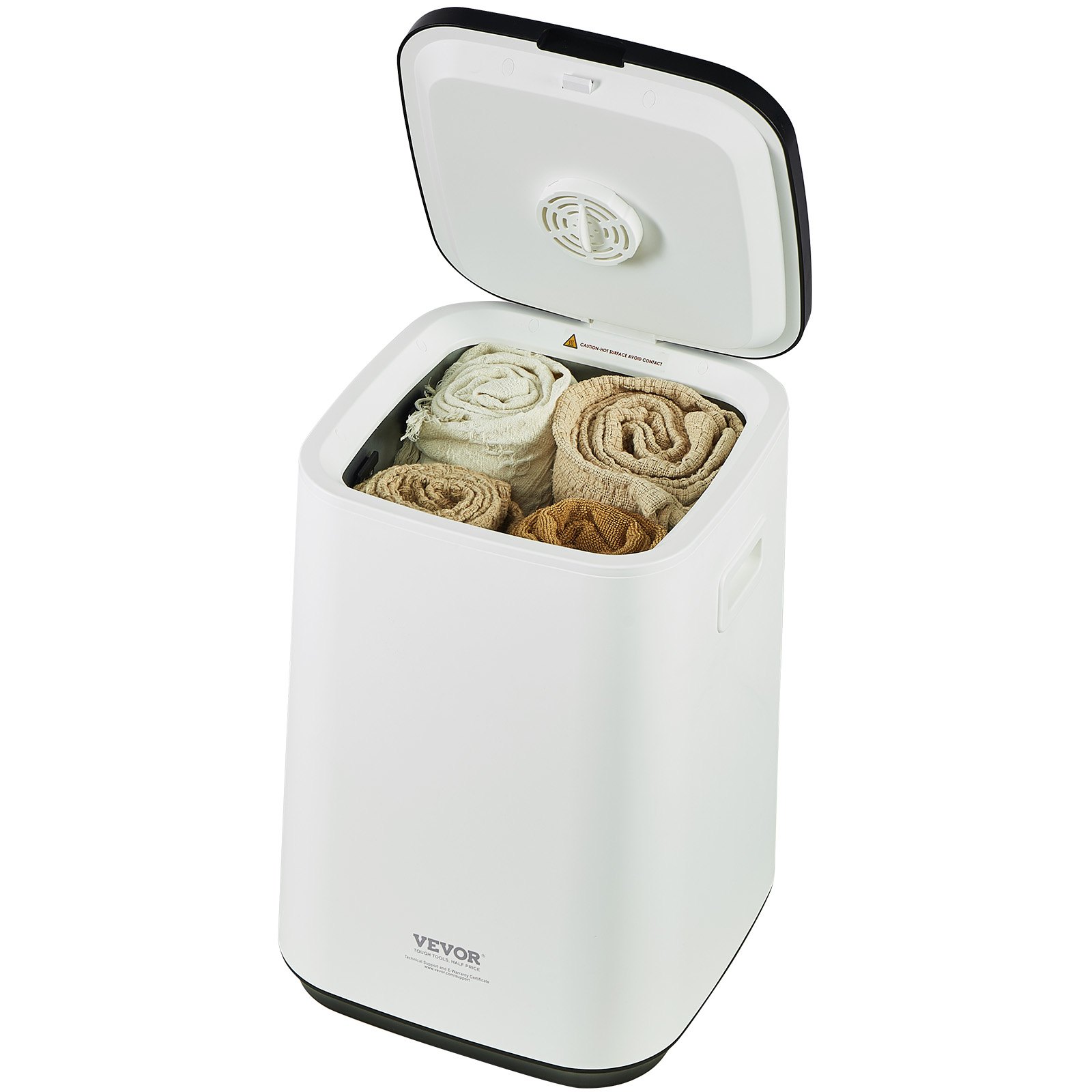 VEVOR 20L Duży podgrzewacz ręczników z ekranem LED i lampką kontrolną w kształcie litery U, inteligentny podgrzewacz ręczników z regulowanym timerem do łazienki, szlafroka, koca i piżamy, automatyczne wyłączanie, biały