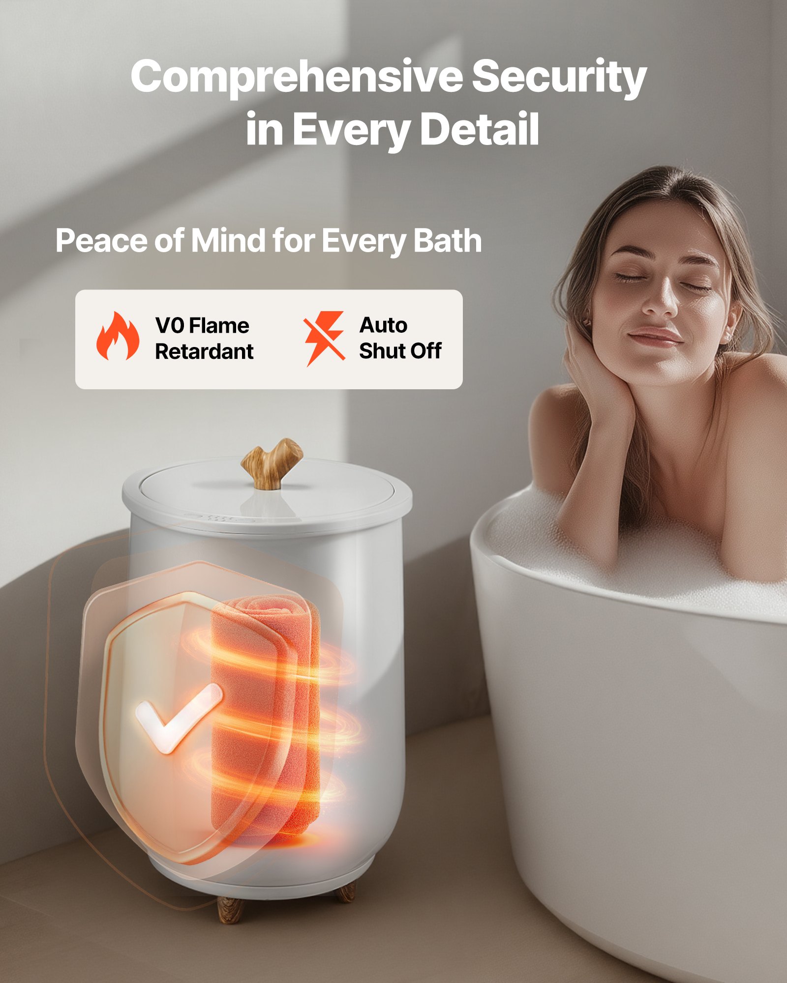 VEVOR Podgrzewacz ręczników 20 l z oświetleniem LED, automatycznym wyłącznikiem i kontrolą temperatury, podgrzewacz ręczników do spa, łazienki, pralni, szary, do podgrzewania ręczników