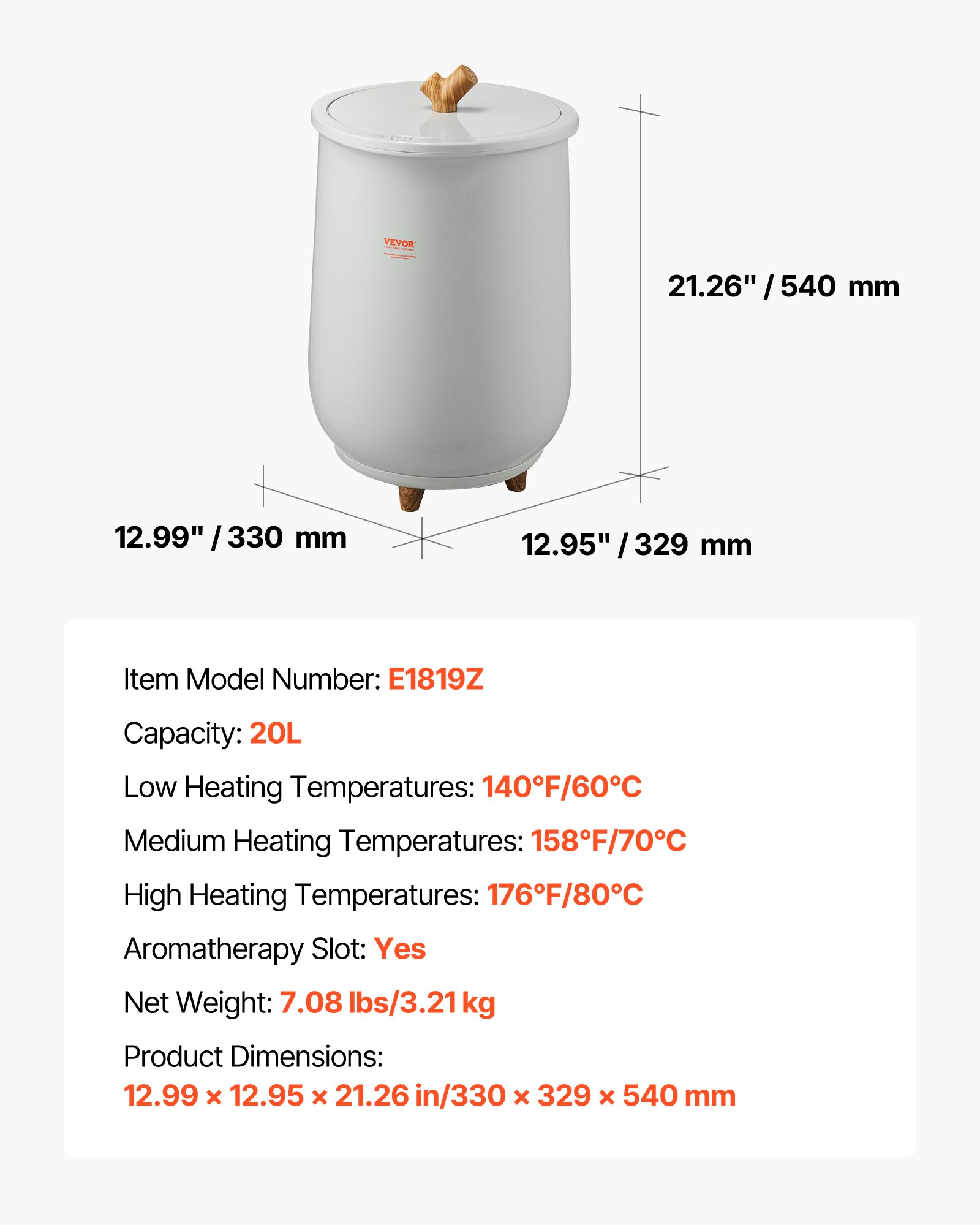 VEVOR Podgrzewacz ręczników 20 l z oświetleniem LED, automatycznym wyłącznikiem i kontrolą temperatury, podgrzewacz ręczników do spa, łazienki, pralni, szary, do podgrzewania ręczników